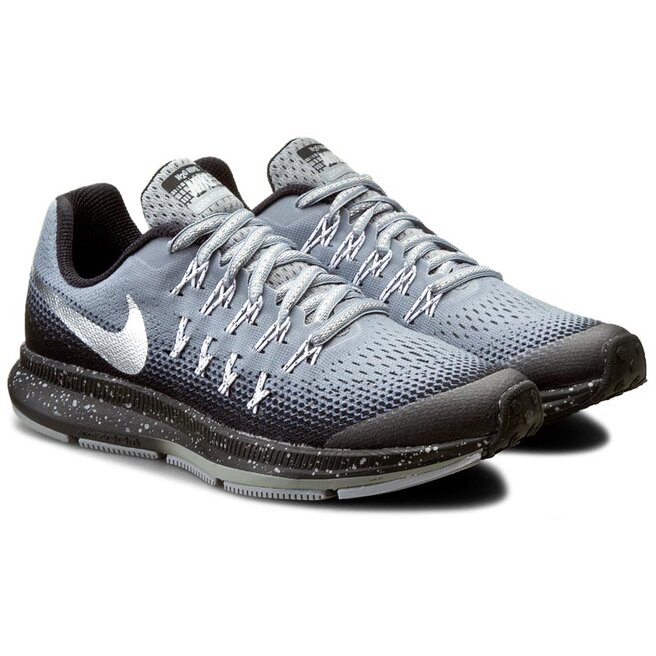 Nike Boty Nike Zm Pegasus 33 Shield (GS) 859623 001 Stealth/Metallic Silver/Black