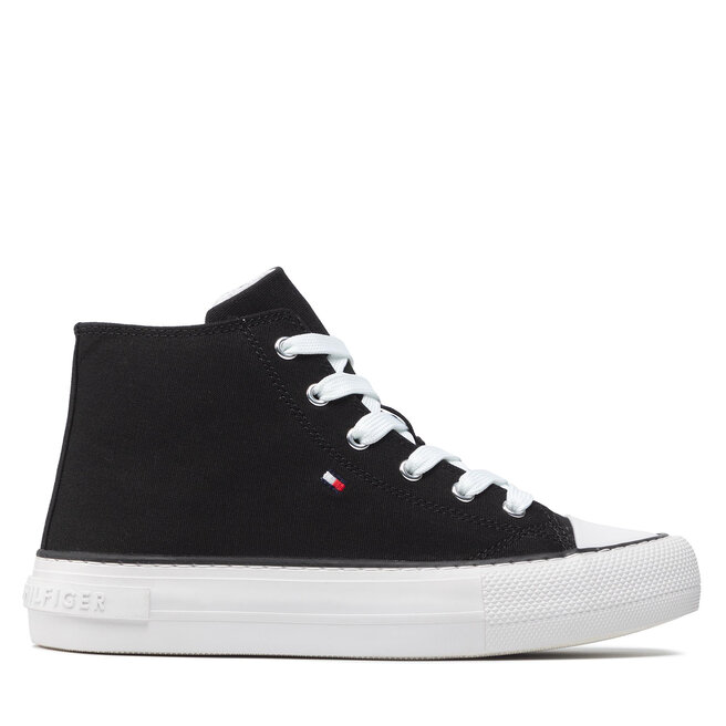 Tommy Hilfiger Sneakers aus Stoff Tommy Hilfiger High Top Lace-Up Sneaker T3A4-32119-0890 S Black 999