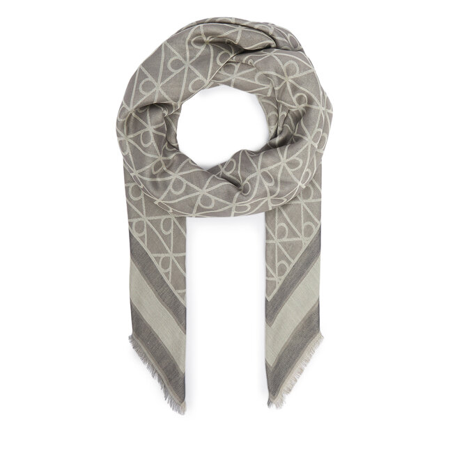 Chusta Calvin Klein Emblem Aop Jacquard Square Scarf LV04F8080G Granatowy -