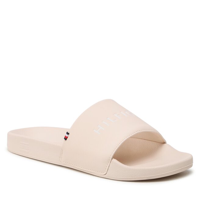 Tommy Hilfiger Șlapi Tommy Hilfiger Feminne Seasonal Slide FW0FW07257 Sugarcane AA8