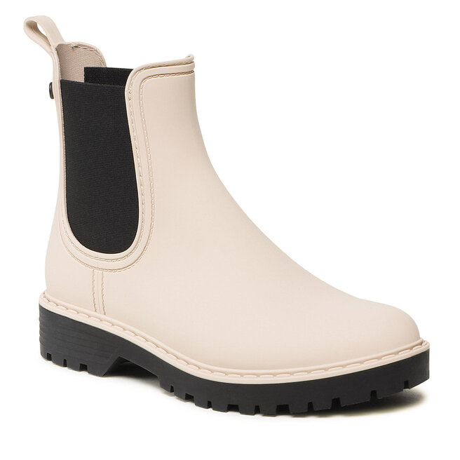 Cizme de cauciuc Tamaris 1-25359-29 Ivory/Black 1-25359-29 imagine noua