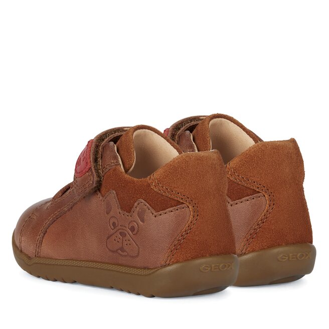 Geox Baby-Jungen Lauflernschuh 'Macchia Boy A' – Aus Leder/Velours, Mit Klettverschluss, Atmungsaktiv