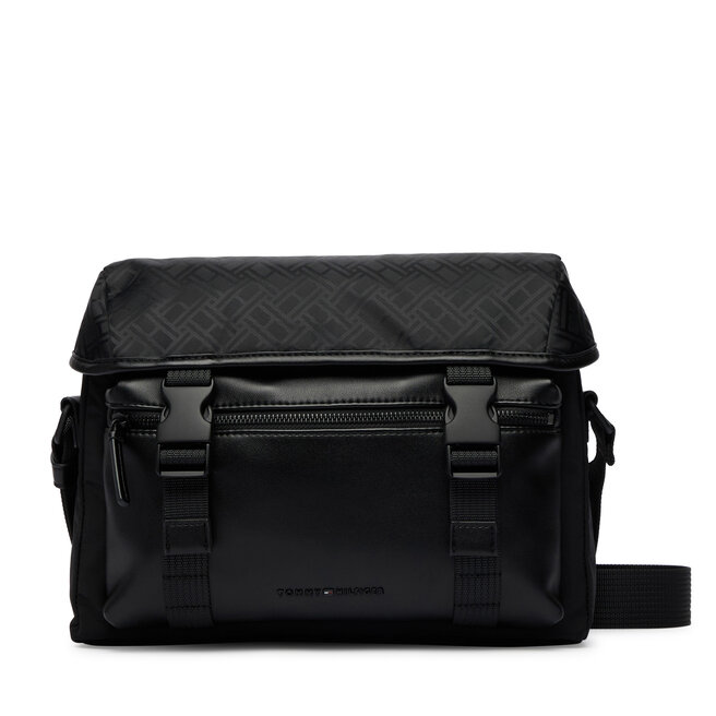 Saszetka Tommy Hilfiger Th Nylon Jacquard Satchel AM0AM14404 Czarny -