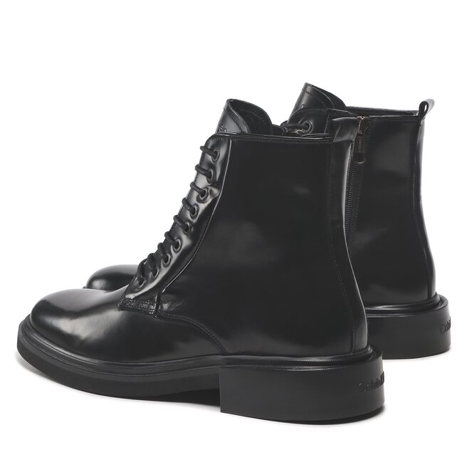 Calvin Klein Kozačky Calvin Klein Lace Up Boot Br Lth HM0HM00669 Pvh Black BEXx