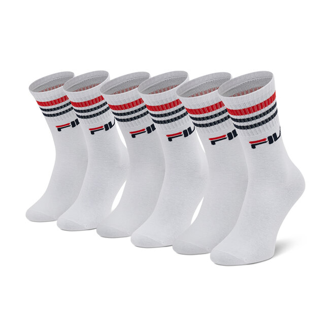 Fila Set de 3 perechi de șosete medii unisex Fila Calze F9090 White 300