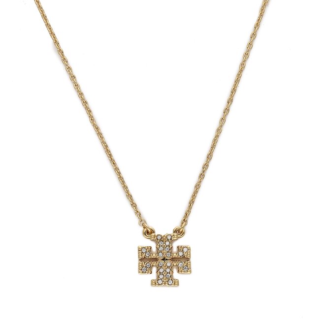 Tory Burch Set náušnice a náhrdelník Tory Burch Kira Pave Pendant And Stud Earring Set 145510 Tory Gold/Crystal 783