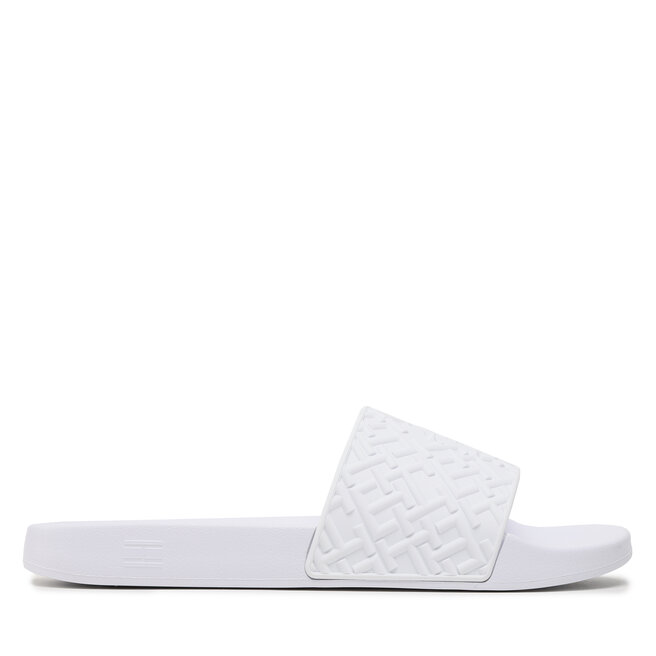 Tommy Hilfiger Șlapi Tommy Hilfiger Rubber Th Monogram Pool Slide FM0FM04464 White YBS