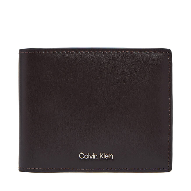 Portfel Calvin Klein Raised Billfold W/ Coin LV04D1163G Brązowy -