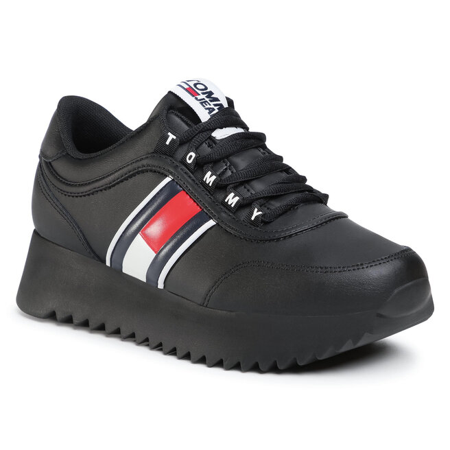 high cleated tommy jeans sneaker en0en00948 black bds