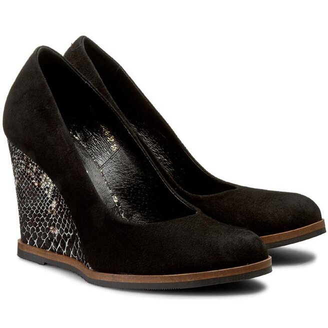 Carinii B3276 Zamsz Czarny Reptile 01 Nero obuvki.bg