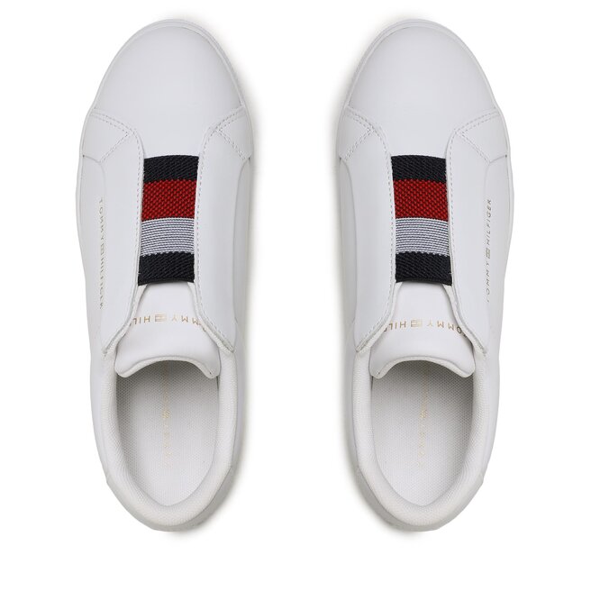 Tommy Hilfiger Sneakersy Tommy Hilfiger Elastic Slip On FW0FW07032 White