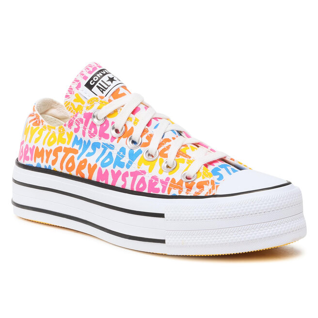 Teniși Converse Ctas Double Stack Lift Ox 570322C Egret/Amarillo/Bold/Mandarin 570322C imagine noua