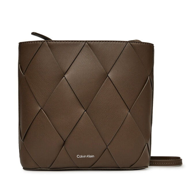 Torebka Calvin Klein Ck Woven Square Crossbody - Brązowy