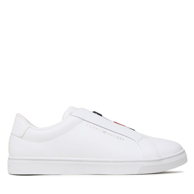 Tommy Hilfiger Sneakersy Tommy Hilfiger Elastic Slip On FW0FW07032 White