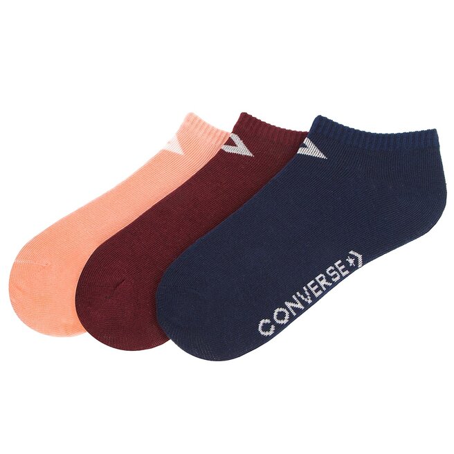 3 pares de calcetines altos para mujer Converse E751D-3009 Guinda/burdeos •  