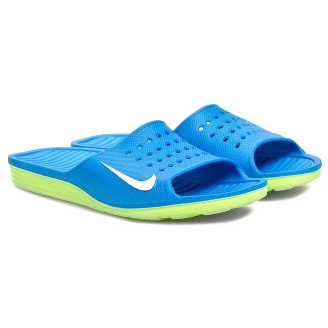 Haz un experimento reemplazar Intento Chanclas Nike Solarsoft Slide 386163 413 Photo Blue/White/Electro Green •  Www.zapatos.es
