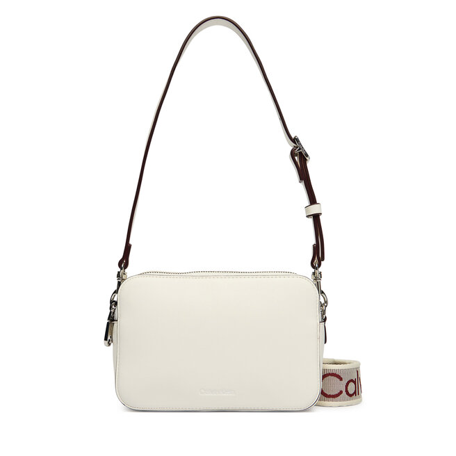 Torebka Calvin Klein Webbing Double Strap Camera Bag LV04F3165G Biały -