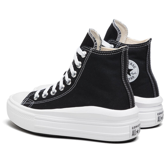 converse ctas move hi black & white platform shoes