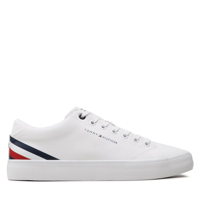 Sneakersy Tommy Hilfiger Th Hi Vulc Core Low Stripes - Biały