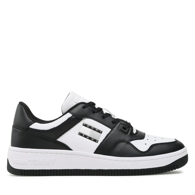 Sneakersy Tommy Jeans Basket Leather - Czarny