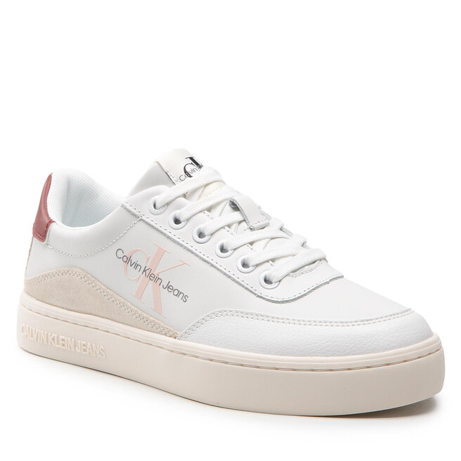 Sneakers Calvin Klein Jeans Classic Cupsole Laceup Low Lth YW0YW00699 White/Terracotta 0LG 0LG imagine noua gjx.ro