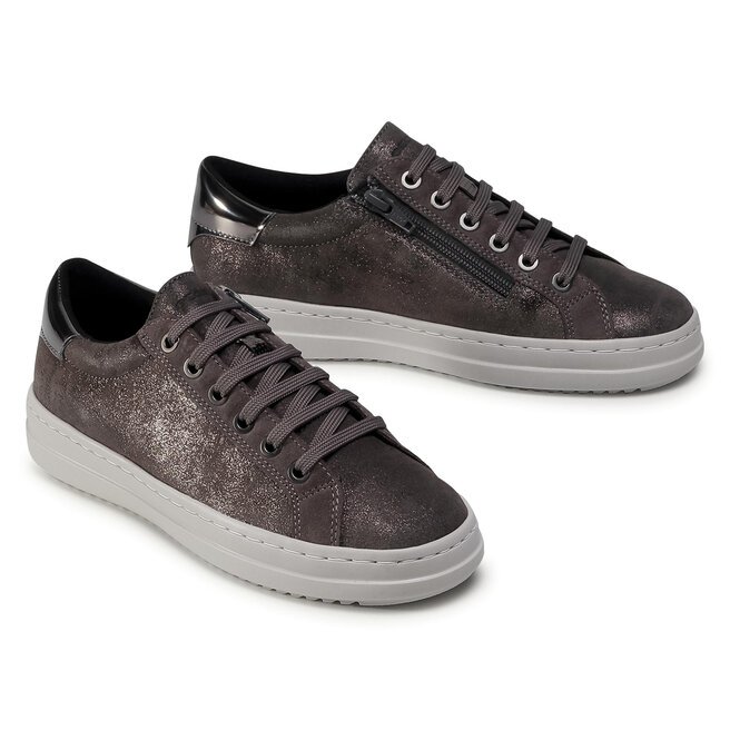 Sneakers Geox D Pontoise F D04FEF 0VI22 C9002 Dk Grey • Www.chaussures.fr