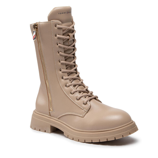 Trappers Tommy Hilfiger Lace-Up Bootie T3A5-32381-1355 Nude 359 359 imagine noua gjx.ro