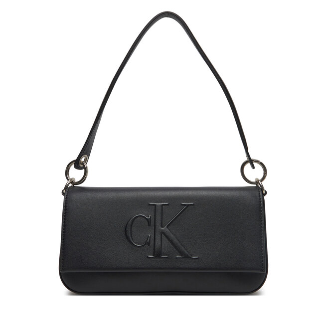 Torebka Calvin Klein Jeans Sculpted Flap Shoulder Pouch - Czarny