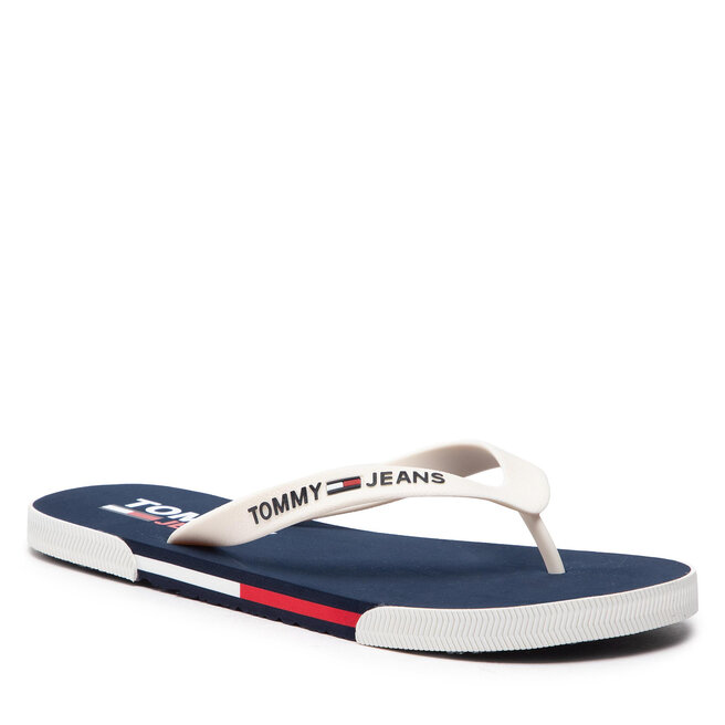 Flip flop Tommy Jeans Mens Flag Beach Sandal EM0EM01032 Ecru YBL Beach