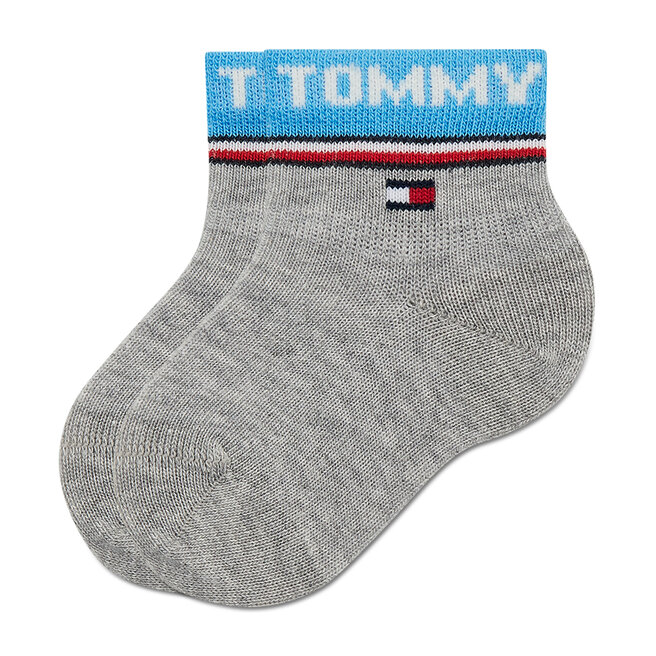 Tommy Hilfiger Set de 2 perechi de șosete lungi pentru copii Tommy Hilfiger 701218359 Grey Melange 003