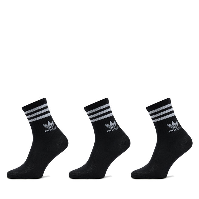 Zestaw 3 par wysokich skarpet unisex adidas Mid Cut Crew - Czarny