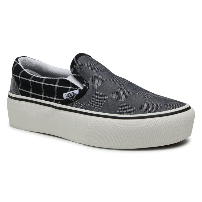 Woven check slip on vans new arrivals