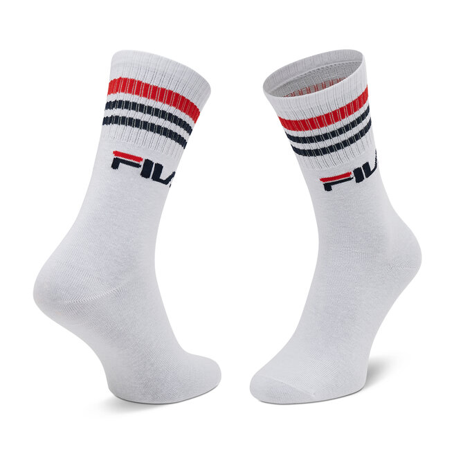 Fila Set de 3 perechi de șosete medii unisex Fila Calze F9090 White 300