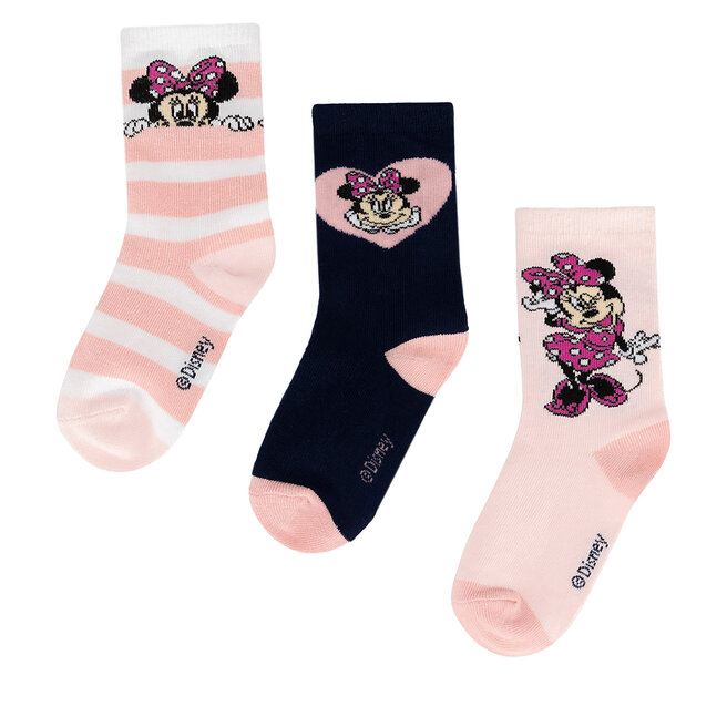 Zestaw 3 par wysokich skarpet dziecięcych Mickey&Friends - (3-PACK) Różowy