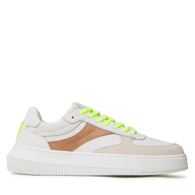 Sneakersy Calvin Klein Jeans Chunky Cupsole Gel Backtab Fluo - Beżowy