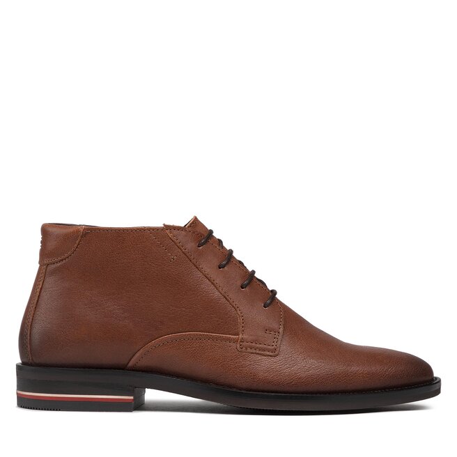 Ghete Tommy Hilfiger Signature Hilfiger Leather Boot FM0FM04176 Winter Cognac GVI altele-Ghete imagine noua