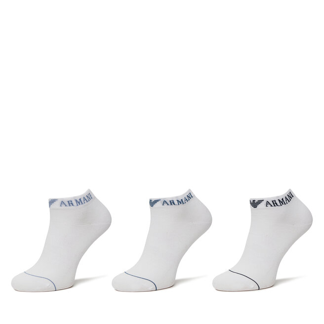 Zestaw 3 par niskich skarpet męskich Emporio Armani EM000550 AF12276 - Biały