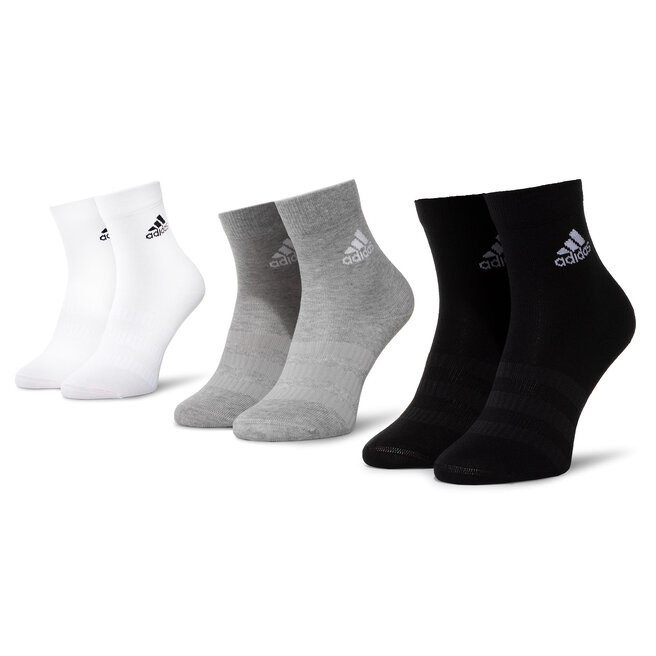 Σετ 3 ζευγάρια ψηλές κάλτσες unisex adidas Ligth Crew 3Pp DZ9392 Mgreyh/White/Black
