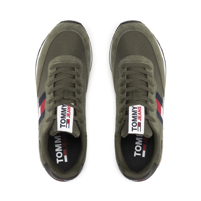 Laisvalaikio batai Tommy Jeans Retro Tjm Mix Pop Runner EM0EM00725 Dark  Olive MRZ • Www.eavalyne.lt