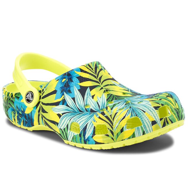 Pantoletten Crocs Classic Graphic Clog 204612 Tennis Ball Green