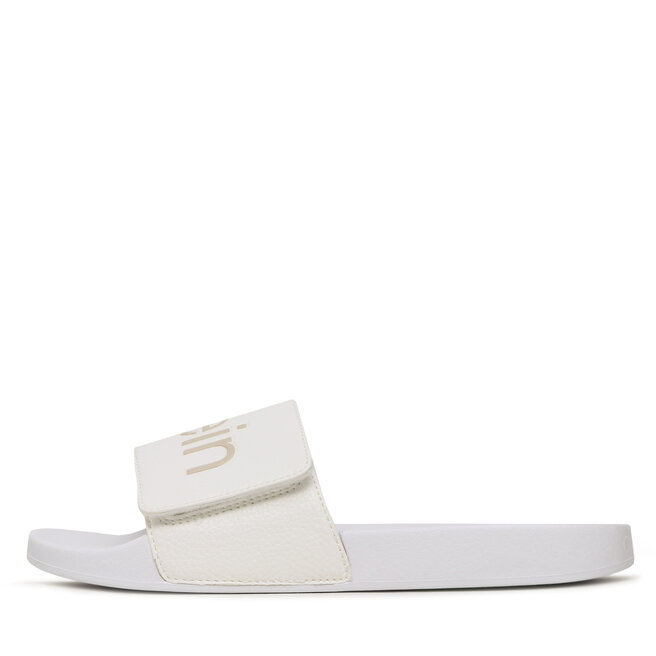 Calvin Klein Șlapi Calvin Klein Adj Pool Slide Pu HM0HM00957 Bright White YBR