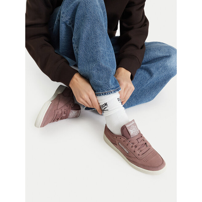 Sneakersy Reebok Club C 85 EO-CLUB C 85 100260676 Brązowy jasny