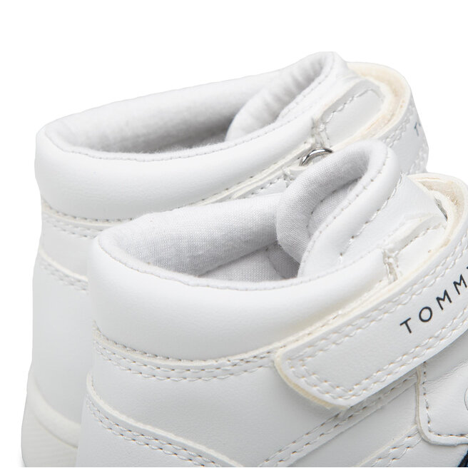 Tommy Hilfiger Sneakersy Tommy Hilfiger Higt Top Lace-Up/Velcro Sneaker T3A9-32330-1438 S White 100