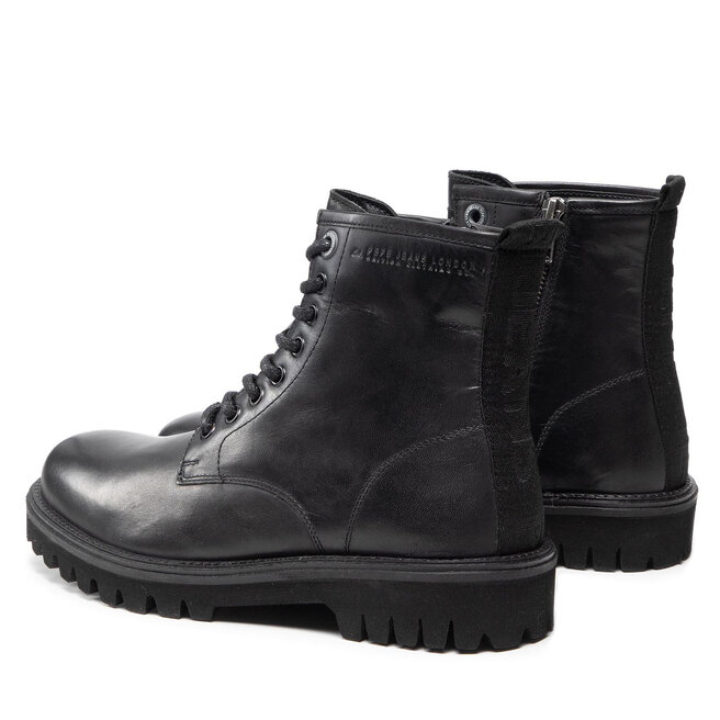 Controversy See through desirable Trappers Pepe Jeans Trucker Boot PMS50213 Black 999 • Www.epantofi.ro