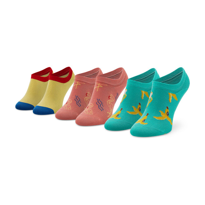 Set 3 perechi de șosete scurte unisex Happy Socks FAM39-2700 Colorat Colorat Accesorii