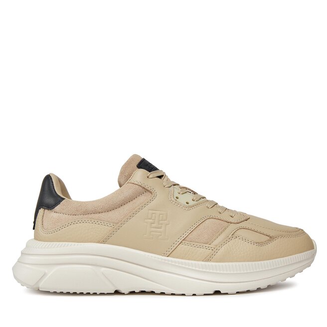 Sneakersy Tommy Hilfiger Modern Runner Premium Lth - Beżowy