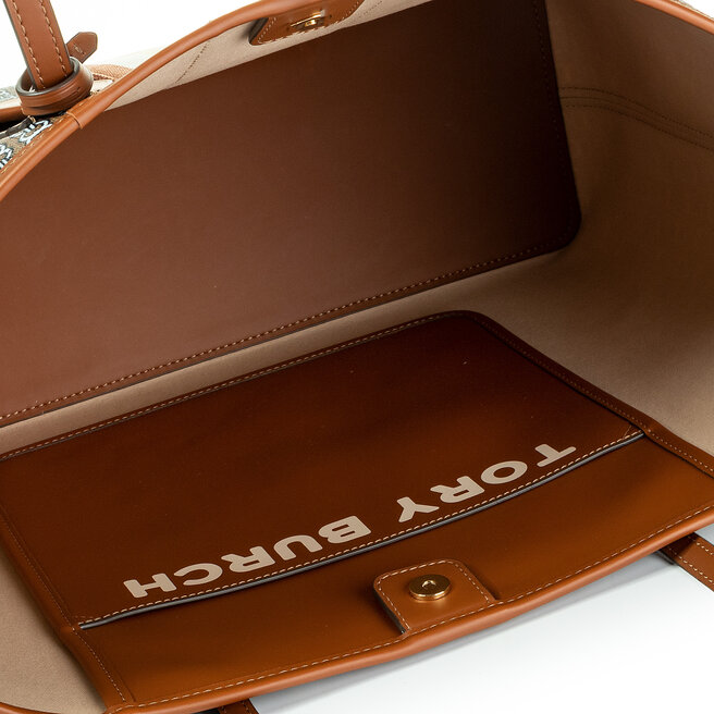 Tory Burch Táska Tory Burch Gemini Link Canvas Tote 53303 Light Umber Gemini Link 905