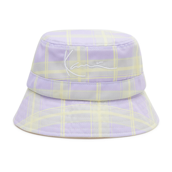 Karl Kani Pălărie Karl Kani Signature Reversible Check Bucket Hat 7015488 Purple/Light Sand