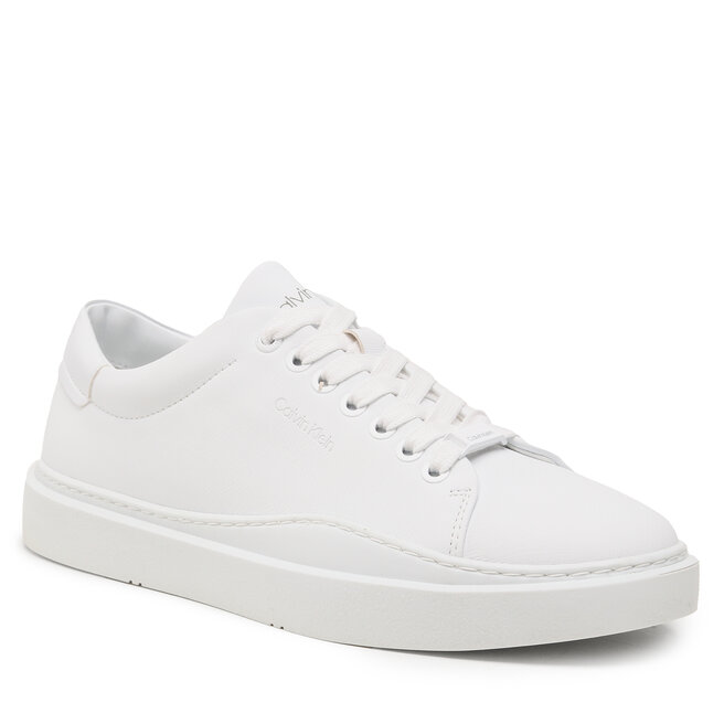 Sneakers Calvin Klein Low Top Lace Up Lth HM0HM01051 Triple White 0K4 0K4 imagine noua