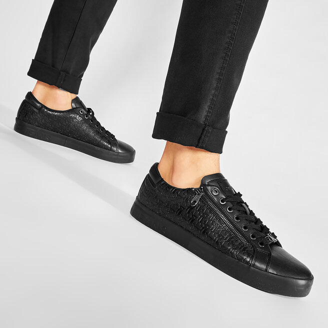 Calvin Klein Jeans Sportcipő Calvin Klein Jeans Vulcanized Laceup Zip Pu-Ny YM0YM00078 Full Black BEH